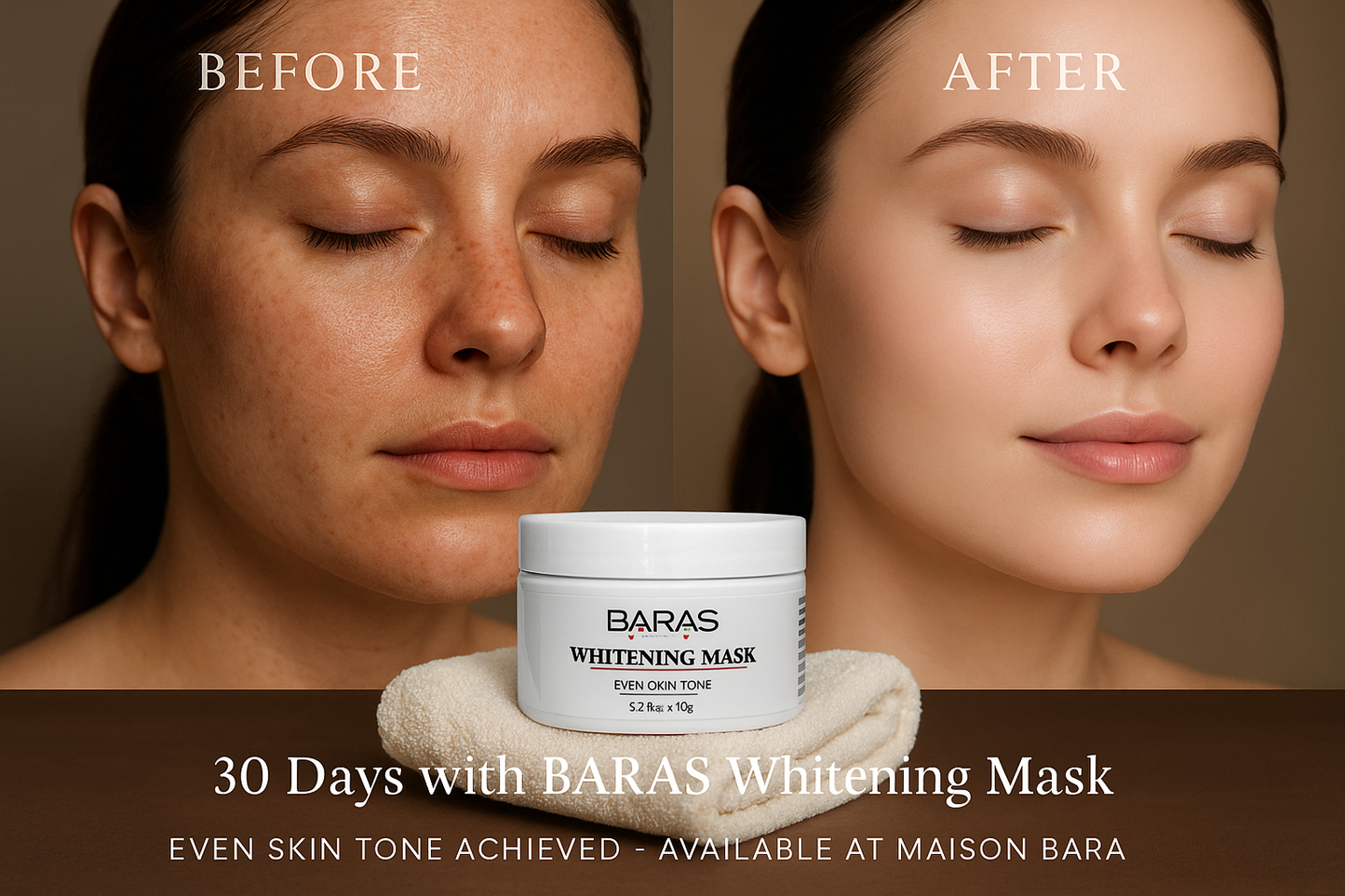 BARAS Whitening Mask Before and After