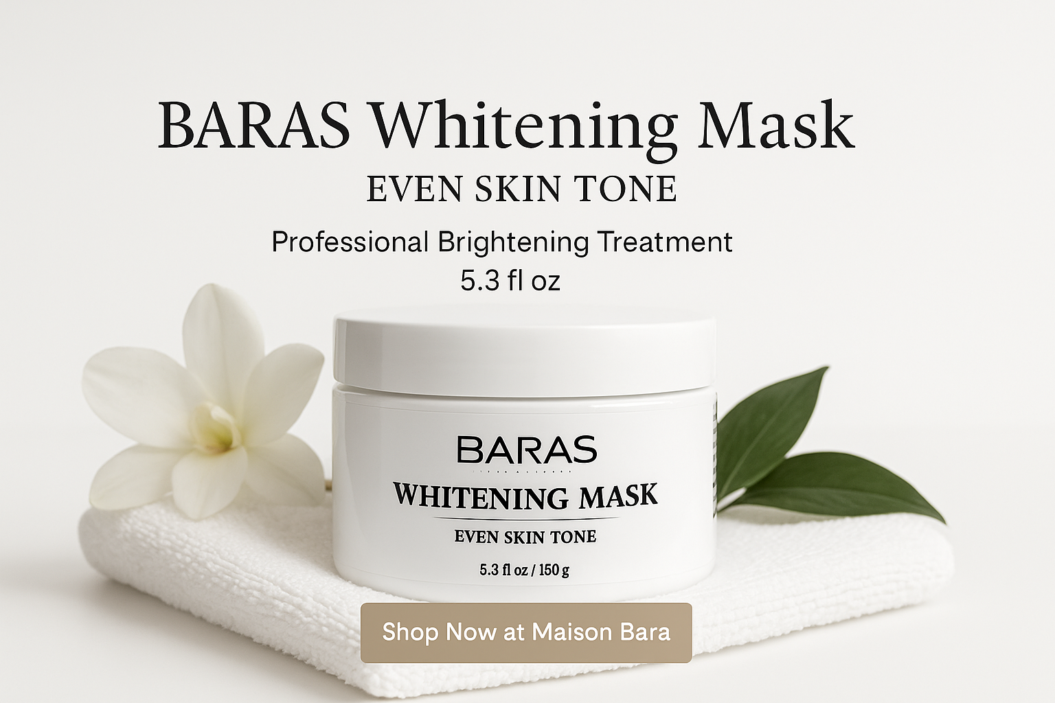 BARAS Whitening Mask Website Hero Banner