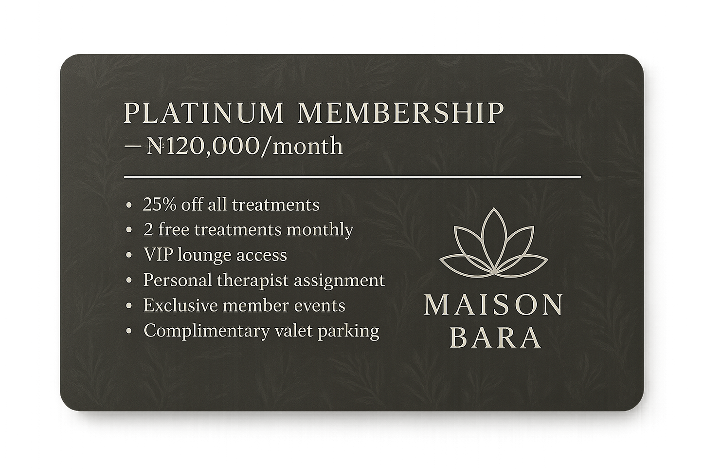 Platinum Membership Card