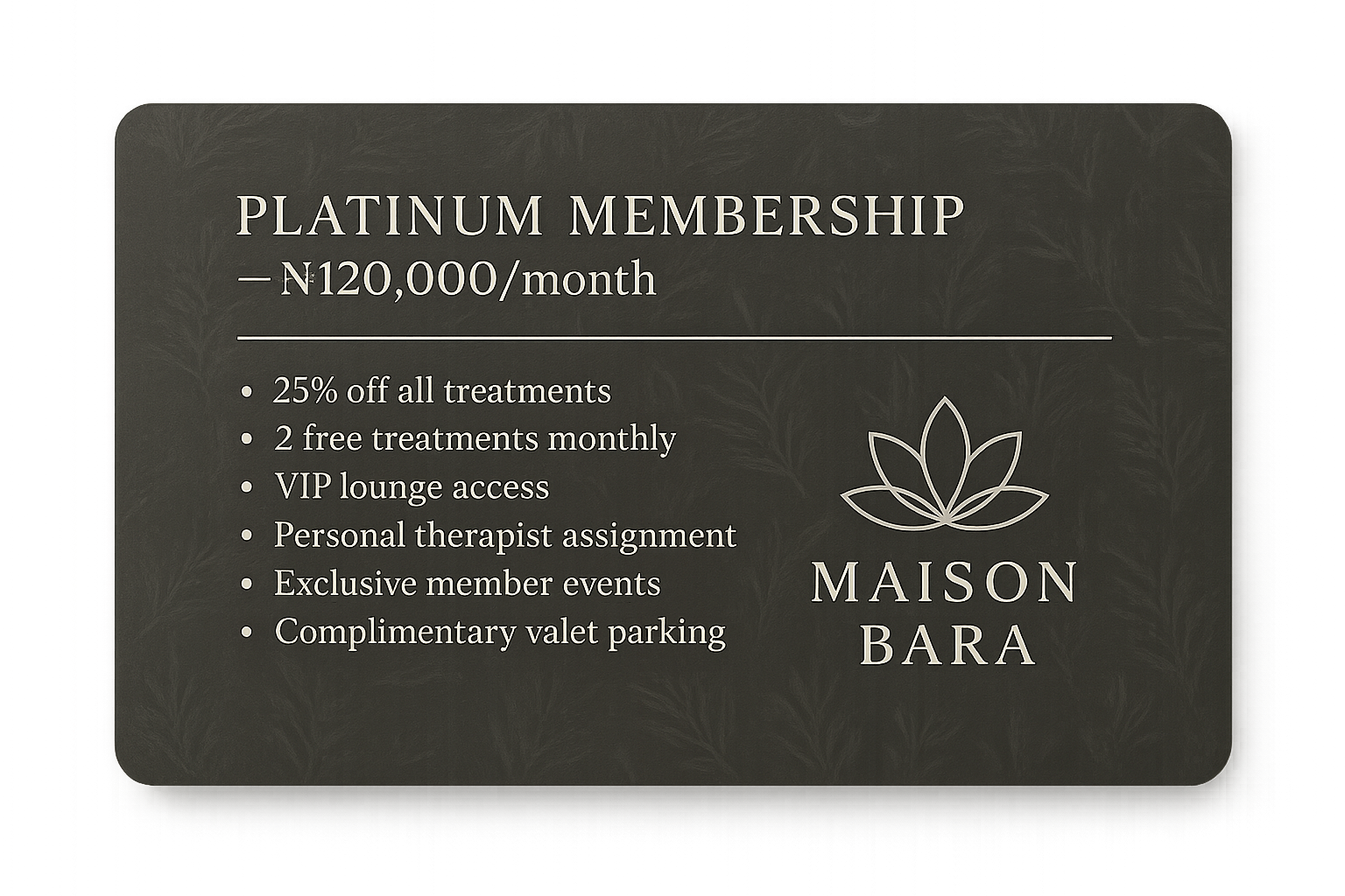 Platinum Membership Card