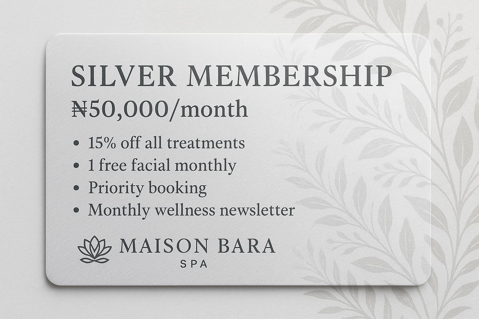 Silver Membership Card